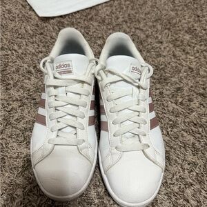 Adidas White and Pink Sneakers Classic Design